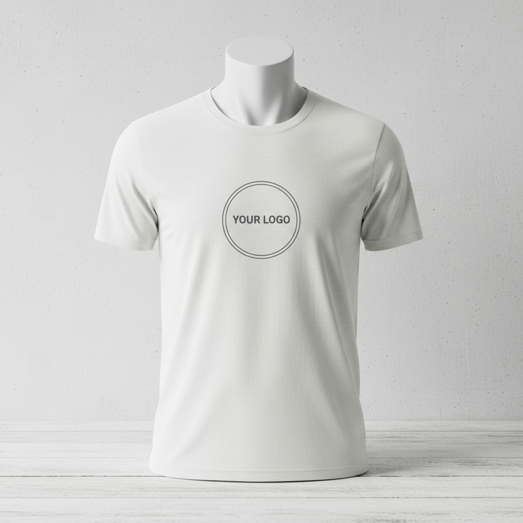 Short Sleeve Tshirt Round Neck with print your logo mock